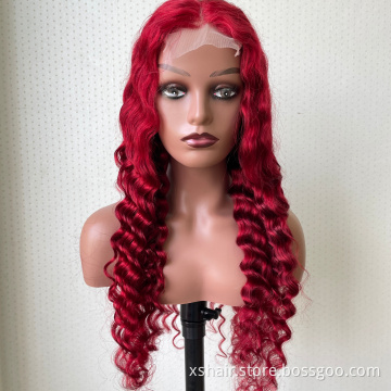 High Quality Cheap Vendor Burgundy Brown Front Brazilian Virgin Brazilian Full Lace Human Hair Wig
